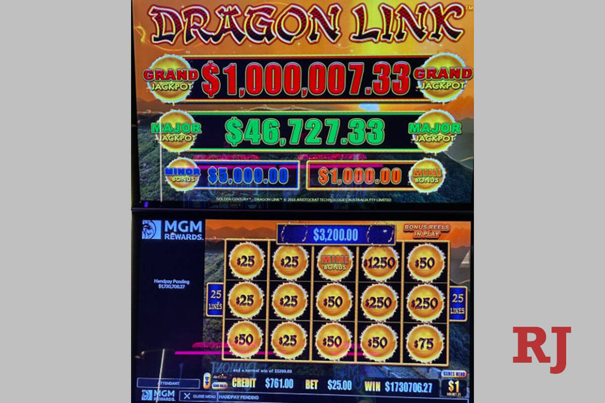 A guest at the MGM Grand won more than $1.7 million this month while playing a $1 Million Drago ...