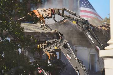 Work continues on the demolition of a part of the East Wing of the White House, Tuesday, Oct. 2 ...