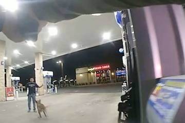 A still image from North Las Vegas body camera footage of 36-year-old Hector A. Rodriguez being ...