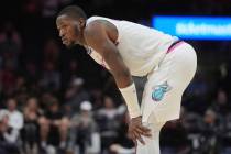 Miami Heat guard Terry Rozier (2) looks up court during the last seconds of the second half of ...