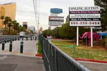 An online auction sign is displayed at the shuttered Diamond Inn Motel at 4605 Las Vegas Blvd. ...