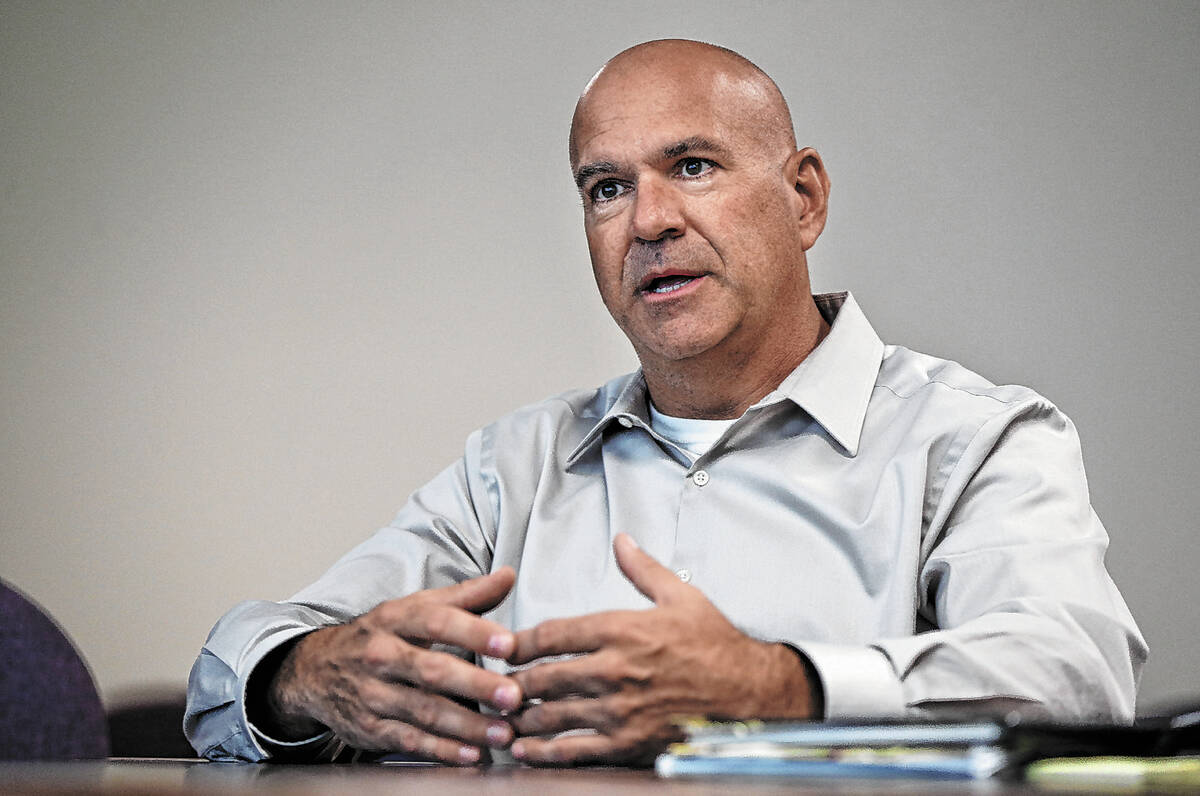 Nevada Department of Correction Director James Dzurenda talks during an interview at his office ...