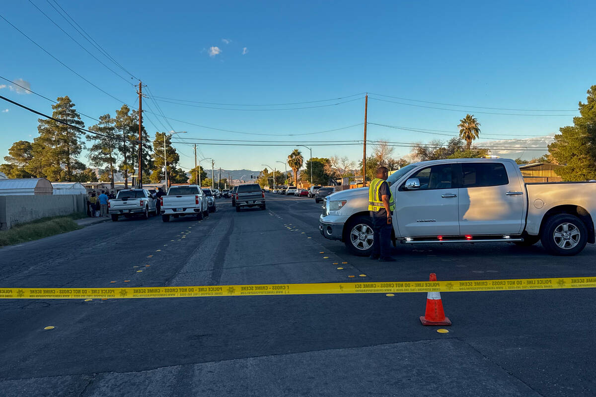 Police tape near the scene of a fatal crash involving a scooter and a vehicle on Oct. 23, 2025, ...