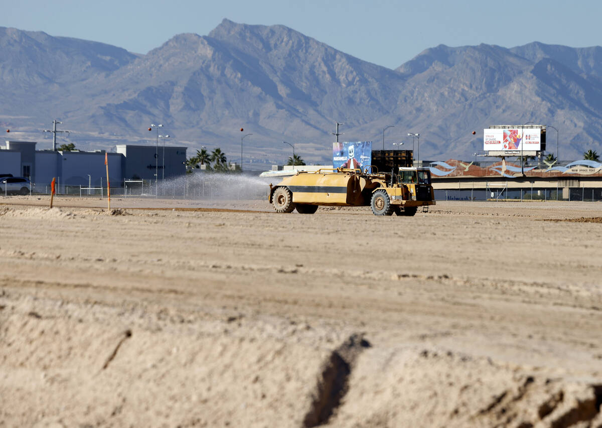Crews for Brightline West are starting an infrastructure improvement project on Las Vegas Boule ...