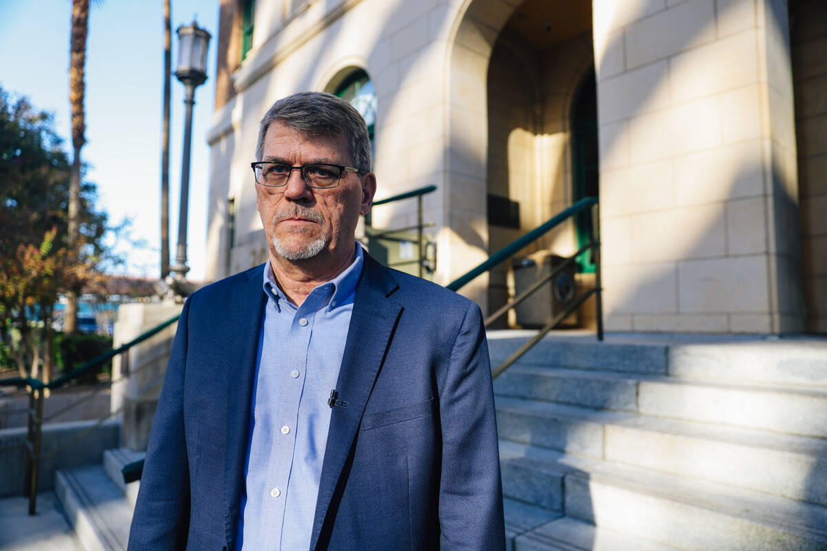 Geoff Schumacher, the vice president of exhibits and programs at the Mob Museum, poses outside ...