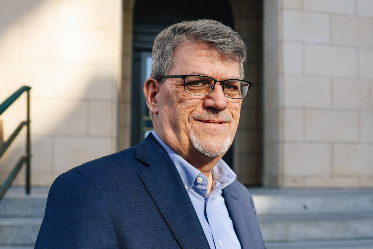 Geoff Schumacher, the vice president of exhibits and programs at the Mob Museum, poses outside ...