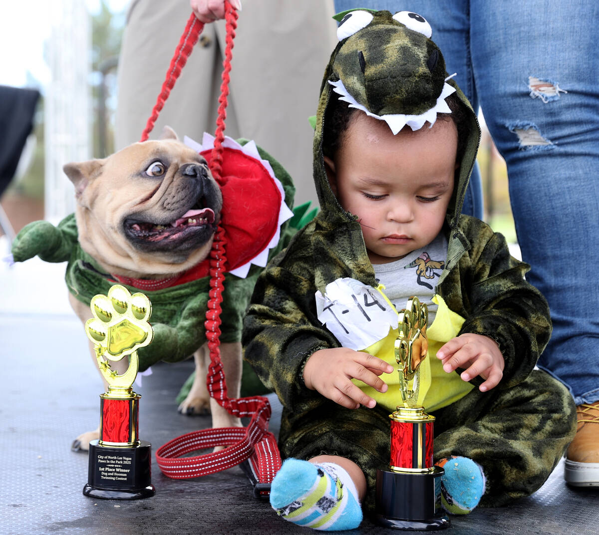 Braxton Lewis, 1, and Sammy take first place in the dog and human twinning contest during the S ...