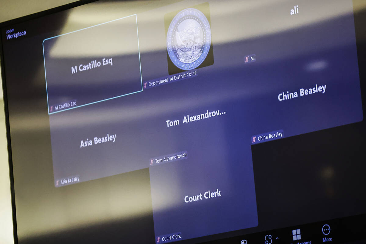 Israeli official Tom Alexandrovich appears via Zoom for his arraignment hearing at the Regional ...
