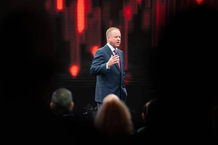 Clark County Sheriff Kevin McMahill announces his 2026 re-election campaign Monday, Oct. 27, 20 ...