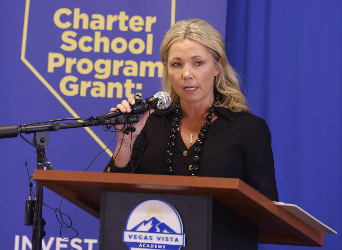 Opportunity 180 CEO Tamara Shear speaks during a press conference and celebration event, hosted ...