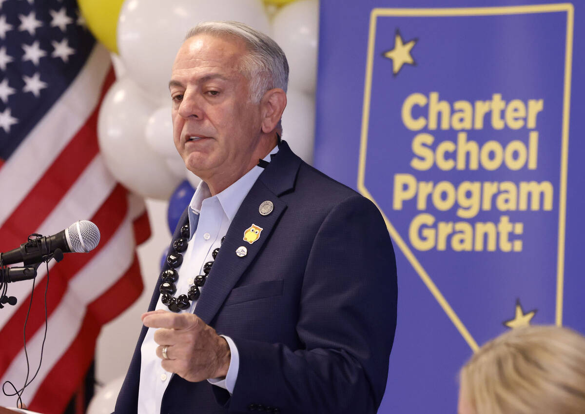 Gov. Joe Lombardo speaks during a press conference and celebration event, hosted by Opportunity ...