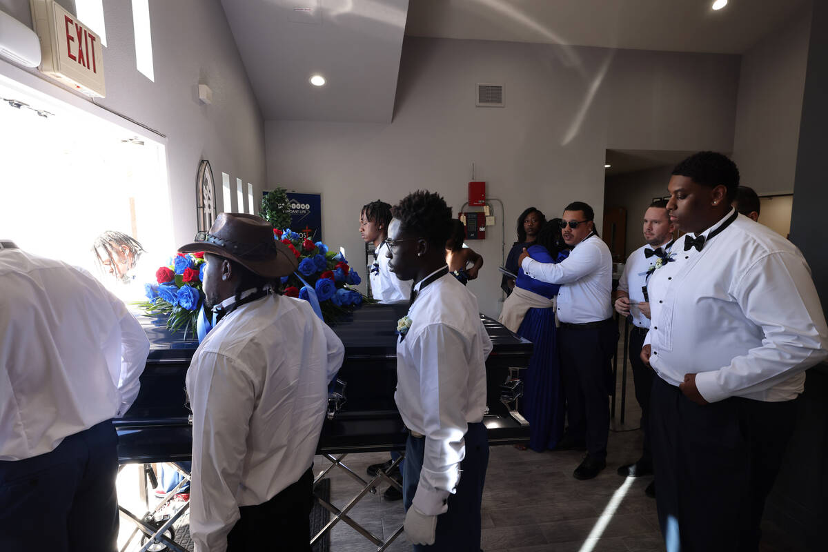 Pallbearers carry the casket of 12-year-old Jovonn “JoJo” Magee-Thomas at Abundant Life Sev ...