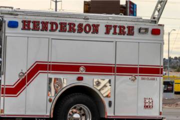 Henderson Fire Department vehicle. (L.E. Baskow/Las Vegas Review-Journal, File)