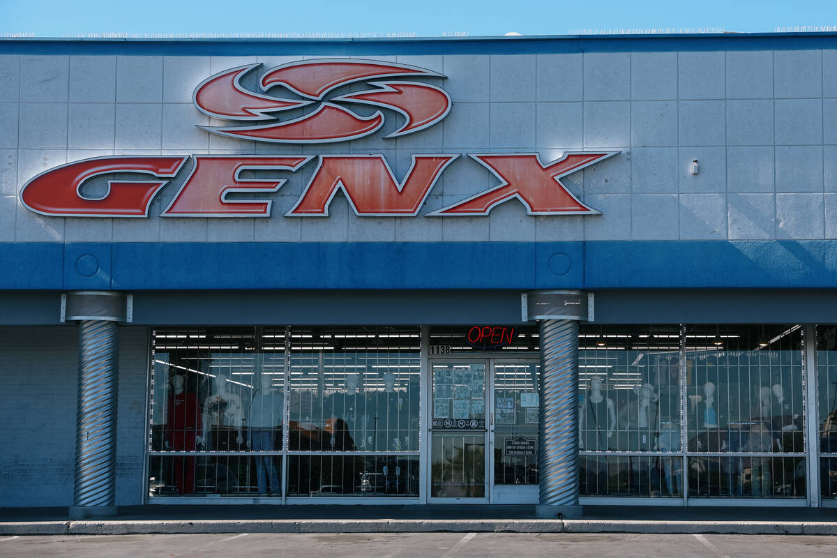 The outside of Gen X clothing store on Wednesday, Oct. 29, 2025 in Las Vegas. (Liv Paggiarino/L ...