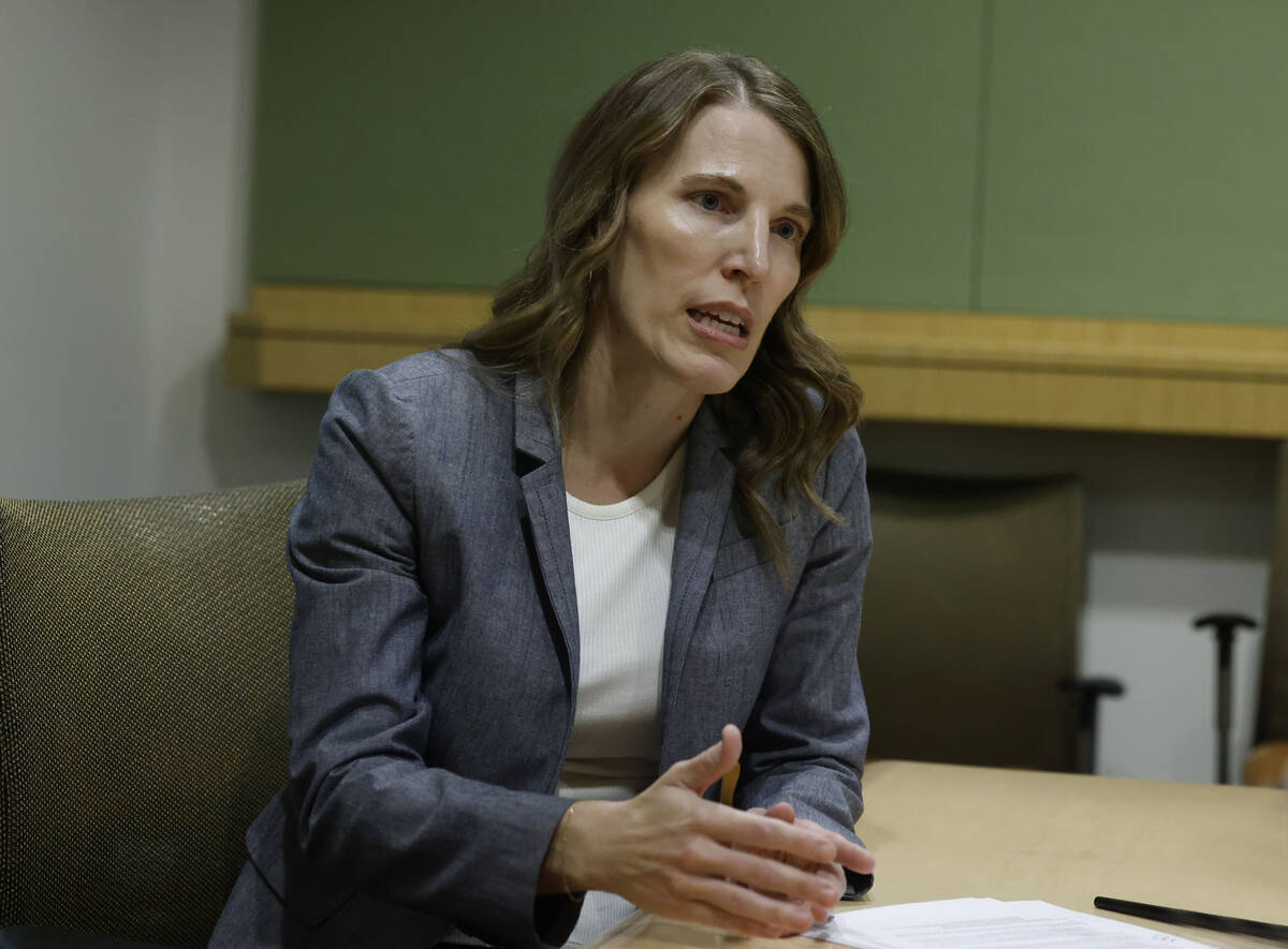 Three Square's President & CEO Beth Martino speaks during an interview with the Review ...