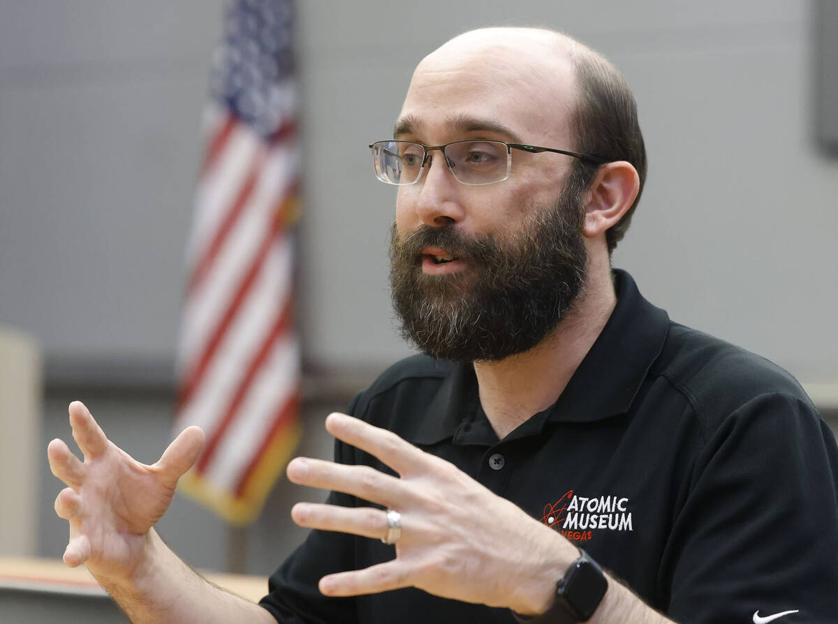 Chief Community Officer and Curator for the National Atomic Testing Museum Joseph Kent speaks d ...