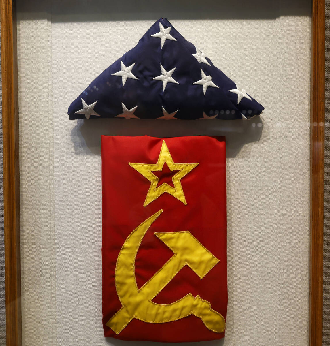 Flags flown over Drill-back rig, U.S.-USSR joint verification experiment, code-named Kearsarge, ...
