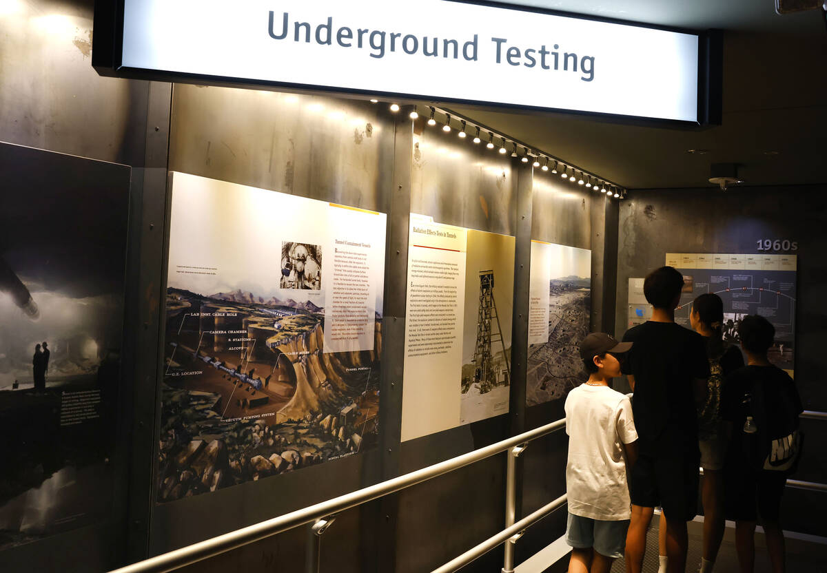 Visitors at the National Atomic Testing Museum at 755 E DFlamingo Rd. on Thursday, Oct. 30, 202 ...