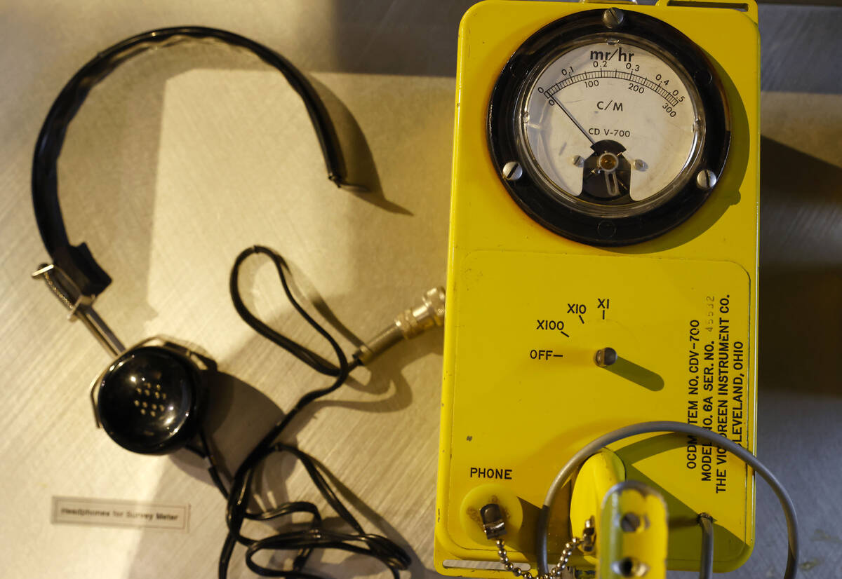 A survey meter is displayed at he National Atomic Testing Museum at 755 E Flamingo Rd. on Thurs ...