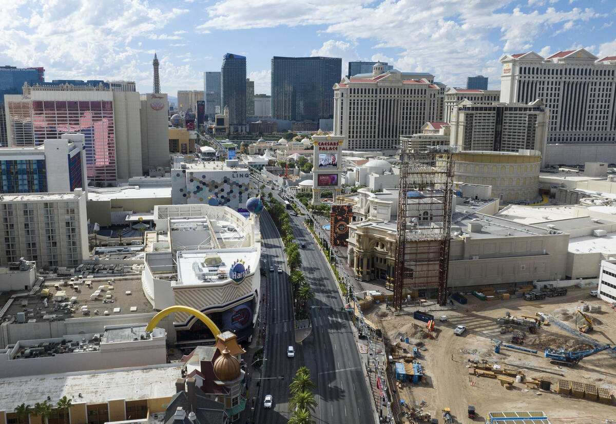 The Las Vegas Strip is seen on Wednesday, Oct. 22, 2025, in Las Vegas. (Bizuayehu Tesfaye/Las V ...