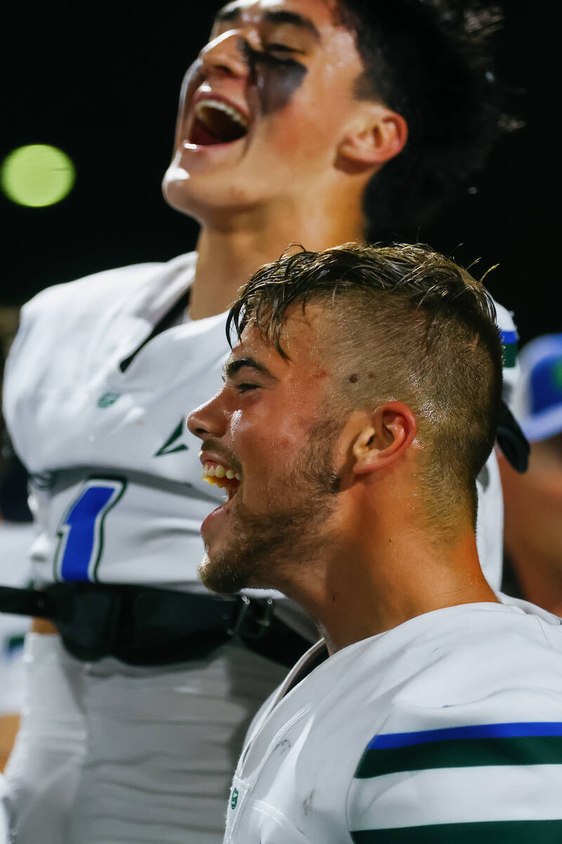 Green Valley’s Malte Hamann (54) and teammate Bo Hackenbruck (1) yell and celebrate thei ...