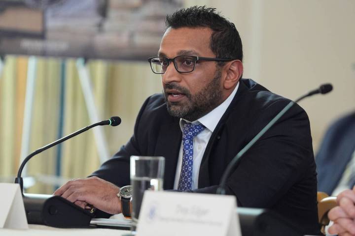 FBI director Kash Patel speaks during a roundtable on criminal cartels with President Donald Tr ...