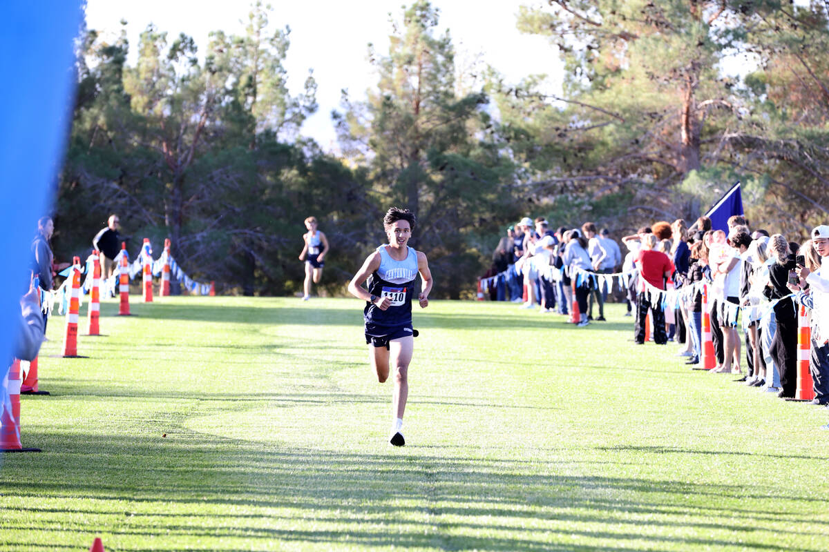 Centennial’s Calvin Rivera finishes fourth during the Nevada Interscholastic Activities ...