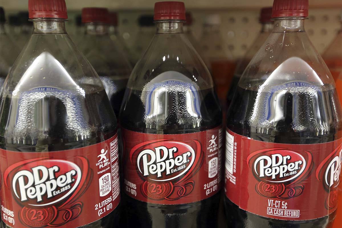 Dr. Pepper bottles are seen in this AP file photo. (Jim Cole/AP)