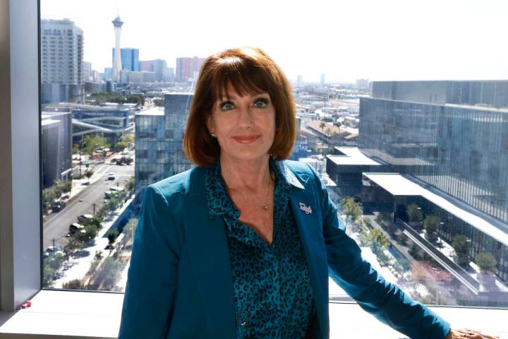 Sallie Doebler, CEO of the Mayor's Fund for Las Vegas LIFE, poses for a photo at City Hall ...