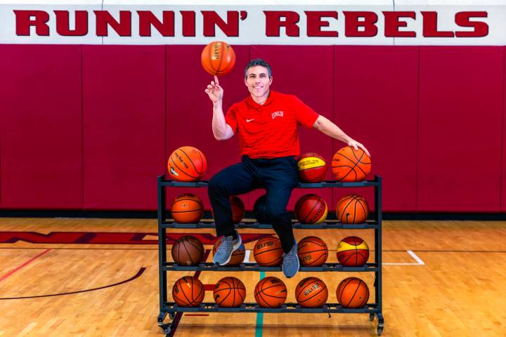 UNLV coach Josh Pastner in the Mendenhall Center on Thursday, Oct. 23, 2025, in Las Vegas. (L.E ...