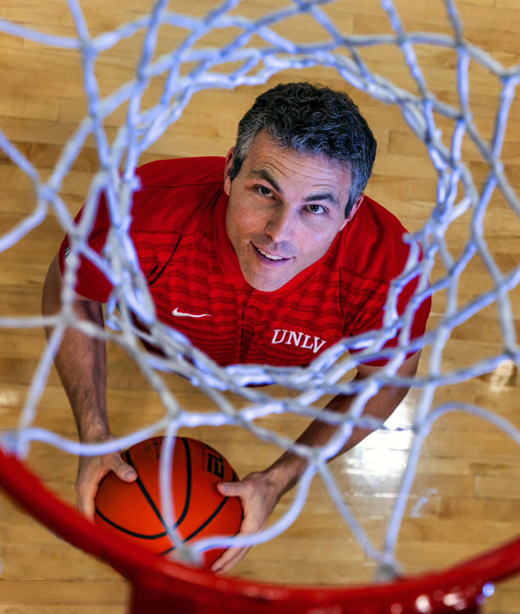 UNLV coach Josh Pastner in the Mendenhall Center on Thursday, Oct. 23, 2025, in Las Vegas. (L.E ...