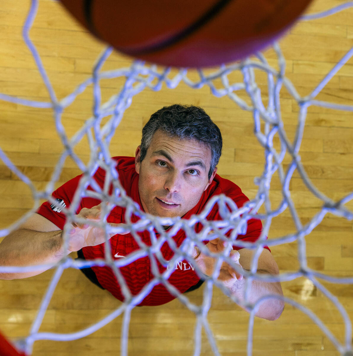 UNLV coach Josh Pastner in the Mendenhall Center on Thursday, Oct. 23, 2025, in Las Vegas. (L.E ...