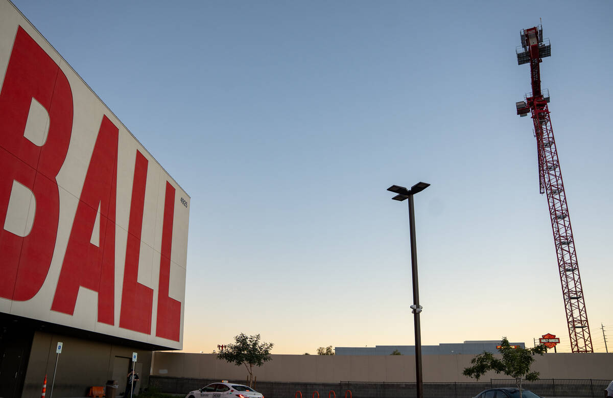 A view of the Dream Hotel project site from the Pinball Hall of Fame is seen Friday evening in ...