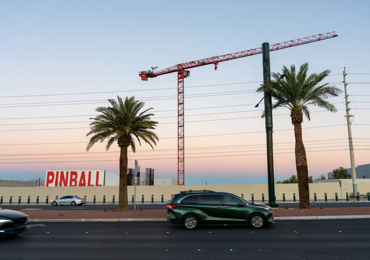 A view of the Dream Hotel project neighboring the Pinball Hall of Fame is seen Friday evening i ...