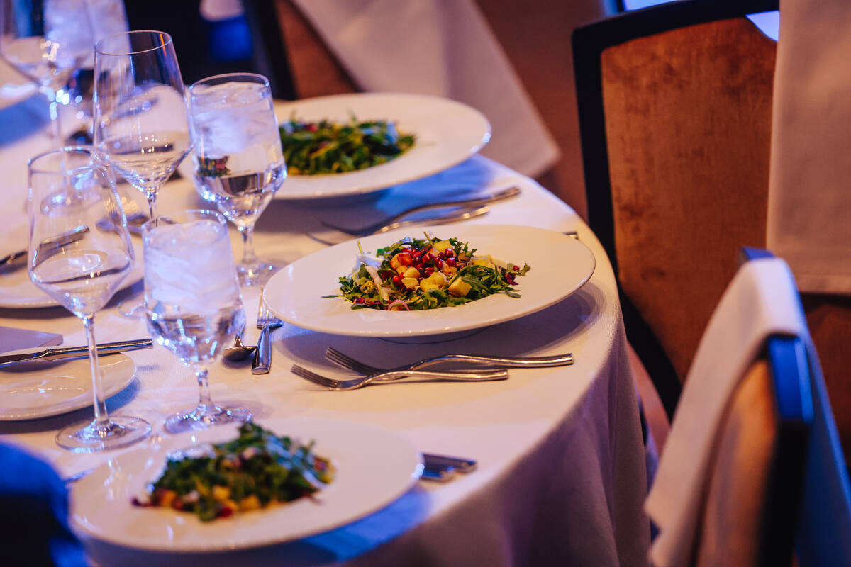 Dinner is served during day one of the Republican Jewish Coalition conference at the Venetian F ...