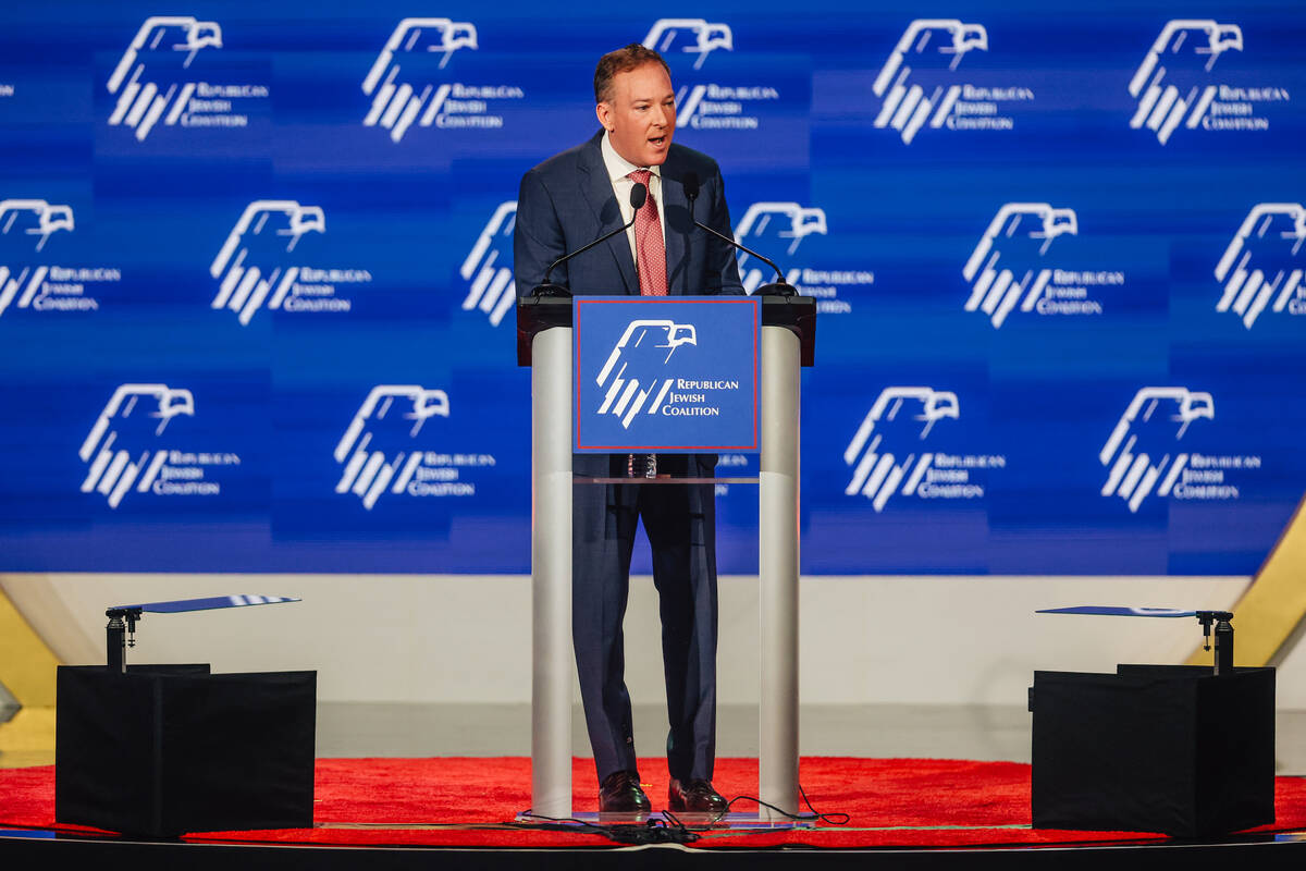 Administrator of the Environmental Protection Agency Lee Zeldin speaks during day two of the Re ...