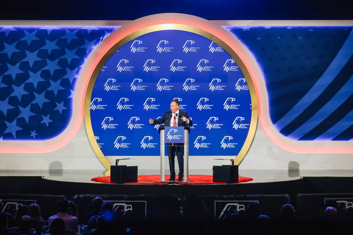 Administrator of the Environmental Protection Agency Lee Zeldin speaks during day two of the Re ...