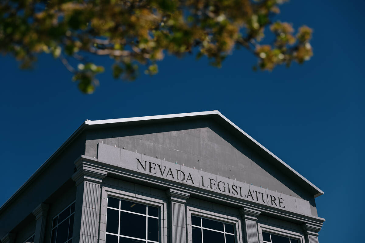 The Nevada Legislature building on April 23, 2025, in Carson City. (Liv Paggiarino/Las Vegas Re ...