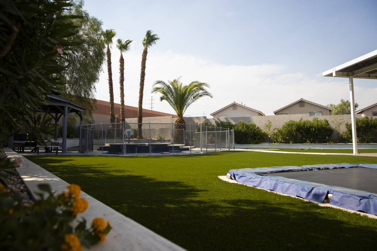 A view of the backyard at the home of Sam Castor, a Summerlin attorney suing the Las Vegas Vall ...