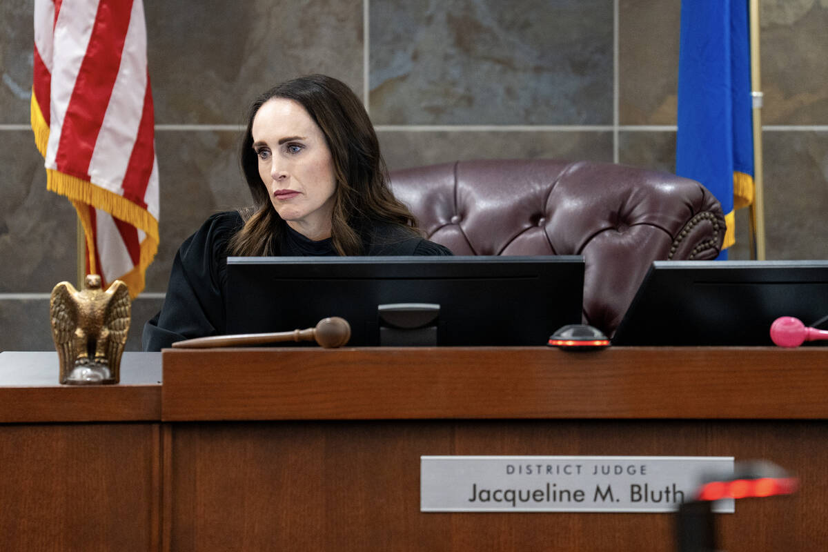 District Judge Jacqueline Bluth presides over the sentencing hearing of Clarence Wilson for a 2 ...