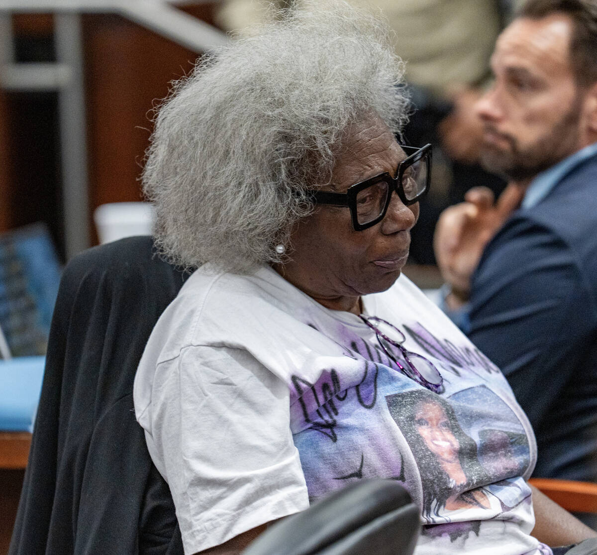 Ethel Willis is emotional after speaking in court about the murder of her daughter, 42-year-old ...