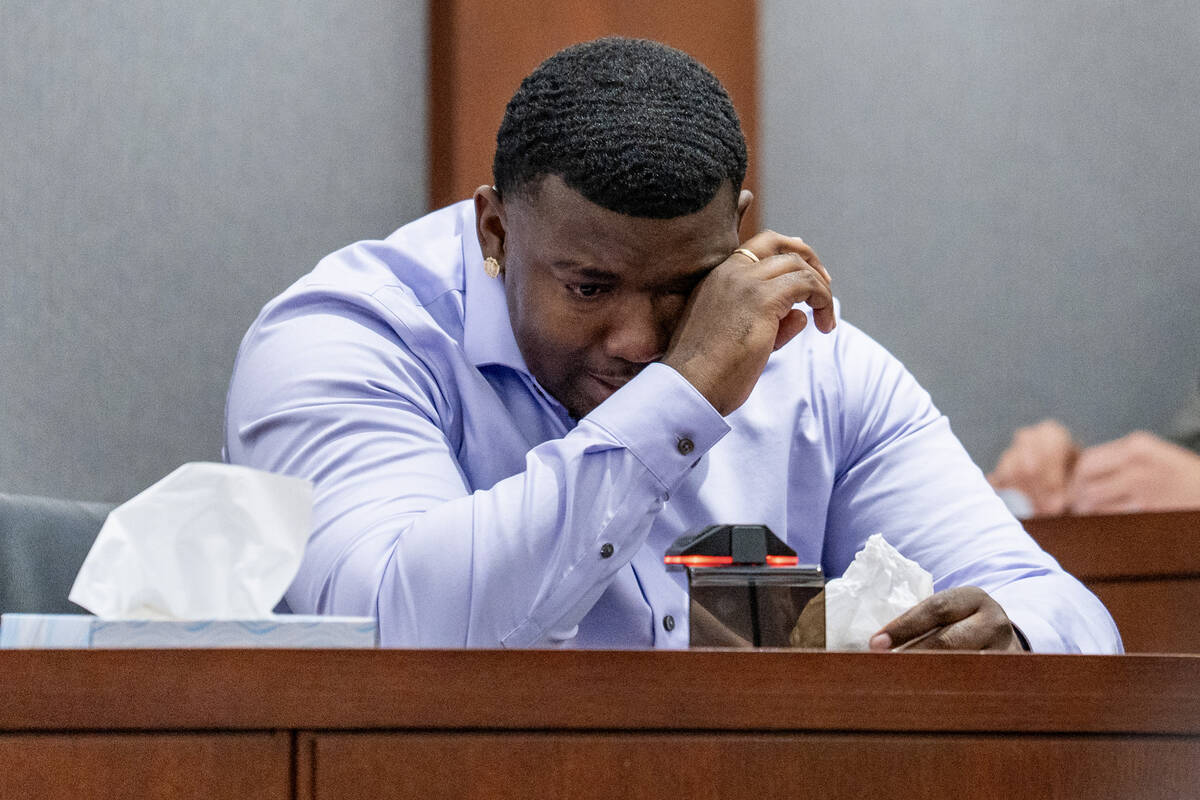 Lance Francis becomes emotional while speaking in court about the murder of his mother, 42-year ...