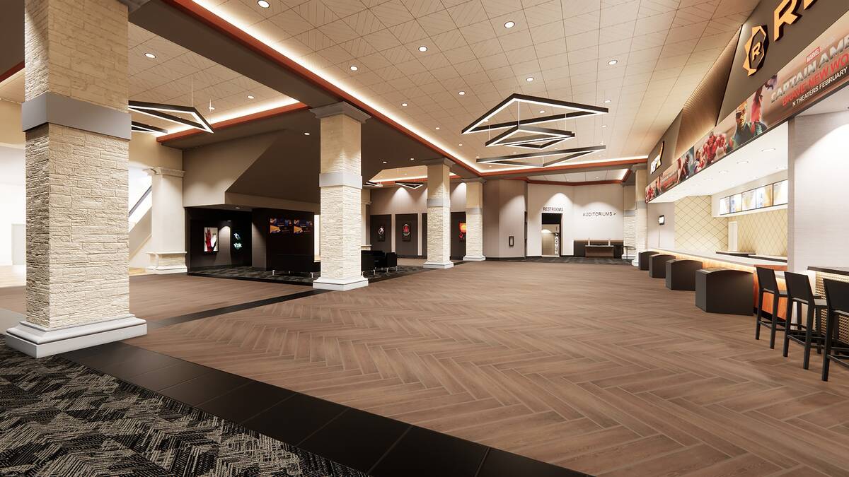 A rendering of the renovated Regal Green Valley Ranch movie theaters. (Station Casinos)