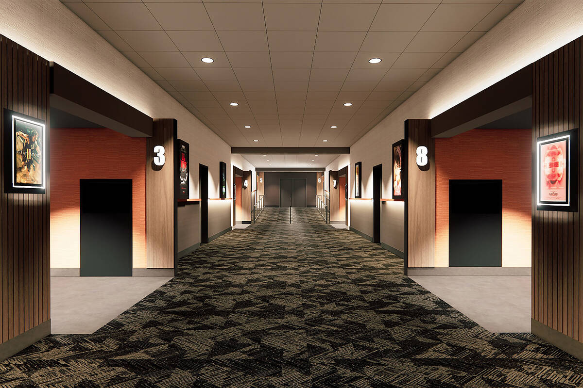 A rendering of the renovated Regal Green Valley Ranch movie theaters. (Station Casinos)