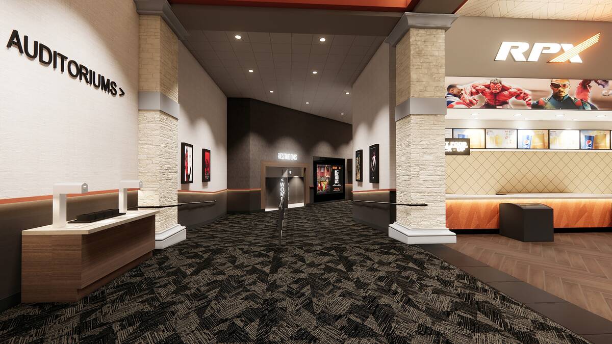 A rendering of the renovated Regal Green Valley Ranch movie theaters. (Station Casinos)