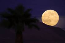 A supermoon was seen during the second half of a Class 5A girls soccer state semifinal game at ...