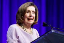 Democratic Speaker Emerita Nancy Pelosi speaks at the North Carolina Democratic Unity Dinner fu ...