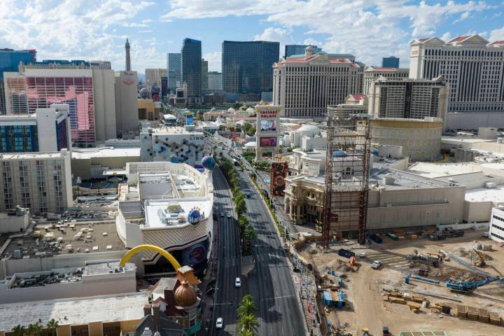 The Las Vegas Strip is seen on Wednesday, Oct. 22, 2025, in Las Vegas. (Bizuayehu Tesfaye/Las V ...
