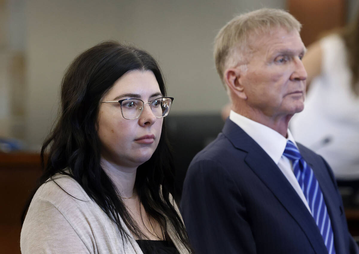 Allie Mead, left, represented by her attorney Robert Eglet, appears in court during a trial at ...
