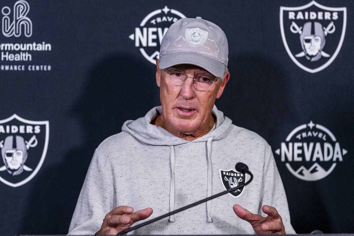 Raiders coach Pete Carroll addresses media after loss to Broncos